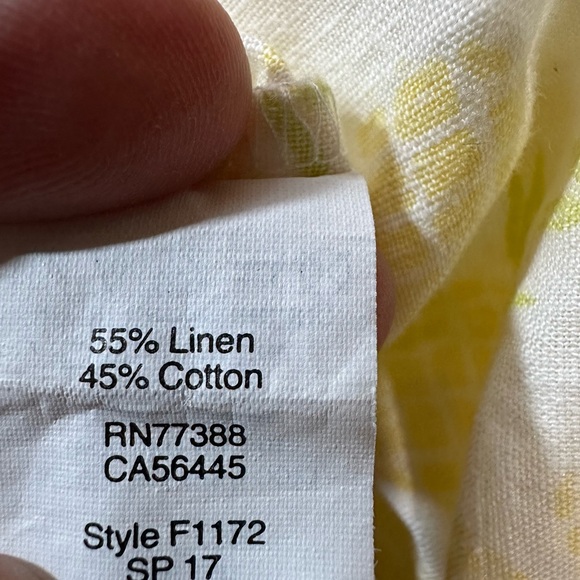 J Crew Pineapple Print Linen/Cotton Blouse - Picture 5 of 5